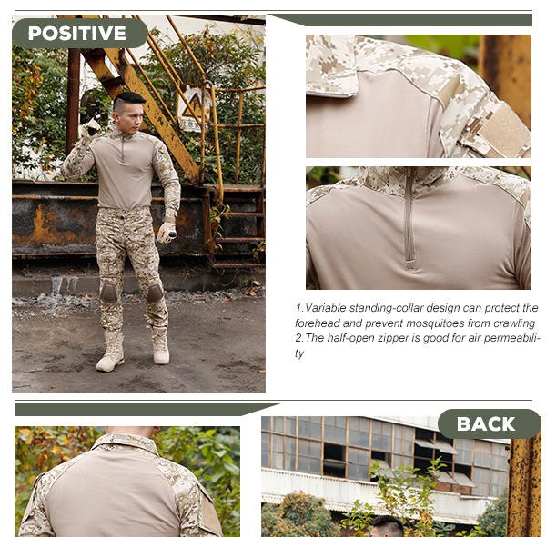 남자 전술상 군 개구리 전투 셔츠, 100%년 폴리에스테 Camo t-셔츠, Camo 긴 소매 셔츠