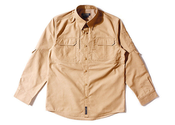 중국 브라운 셔츠 긴 소매 남자 삼림 지대 T 건조한 적합 Camo 티셔츠 공장