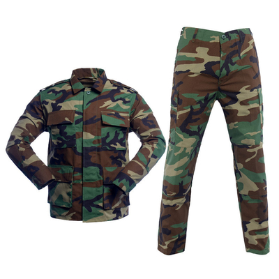 Plaid Fabric Woodland BDU Uniform Tear Resistance Flame Retardant